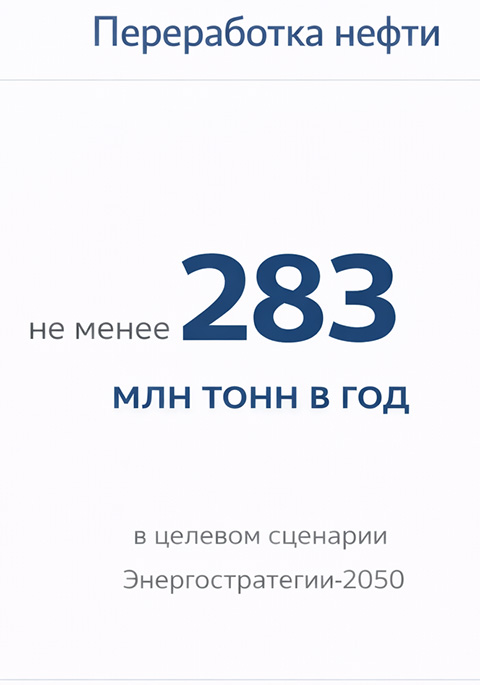 Переработка нефти: не менее 283 млн тонн в год по Энергостратегии-2050 